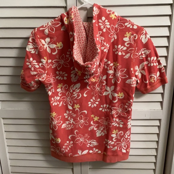 Orange flower Aero short sleeve beach sweatshirt - Picture 5 of 7